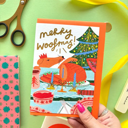 Merry Woofmas Dog Christmas Card