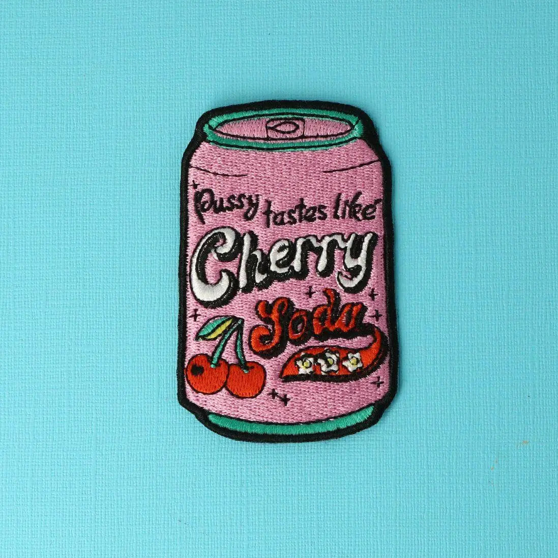 #71 Cherry Soda Embroidered Iron On Patch