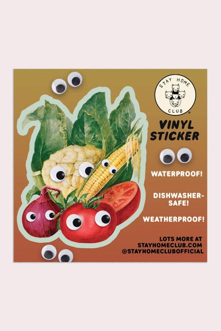 S124 Googly Veg Vinyl Sticker