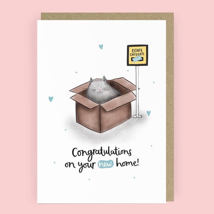 Cat New Home Card