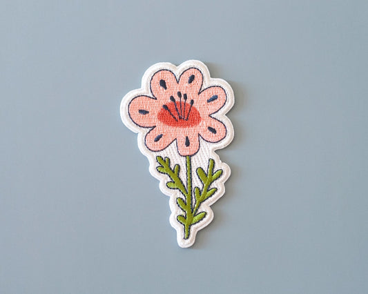 #137 Pink Floral Iron-On Patch