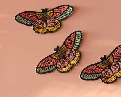 #124 ColoUrful Moth Iron-On Patch