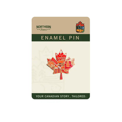 @1 Canada Maple Leaf Enamel Pin - Iconic Landmarks Design