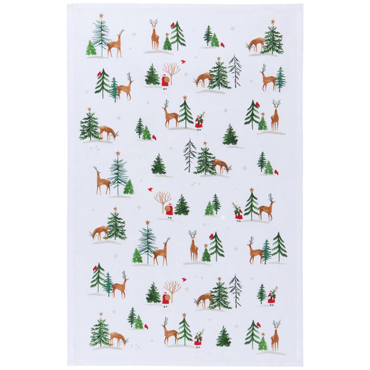 Santa's Reindeer Tea Towel