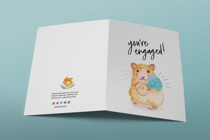 Hamster Diamond Engagement Ring Card