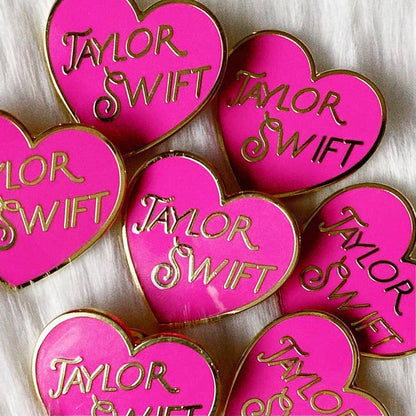 @63 Taylor Swift Pink Heart Enamel Pin