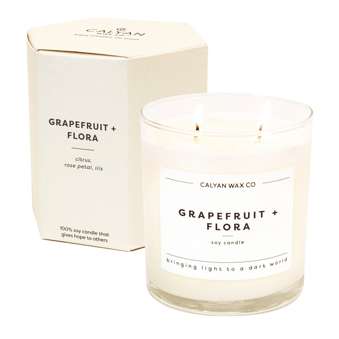 Glass Tumbler Soy Candle Grapefruit + Flora