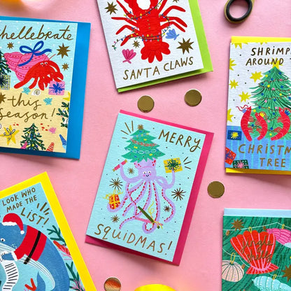Shrimpin' Around the Christmas Tree Christmas Card