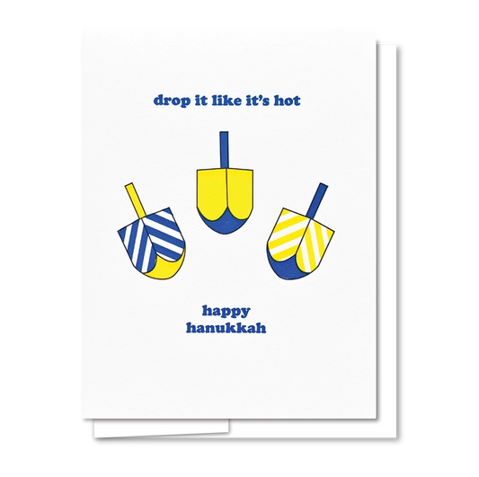 Dreidel Letterpress Hanukkah Card