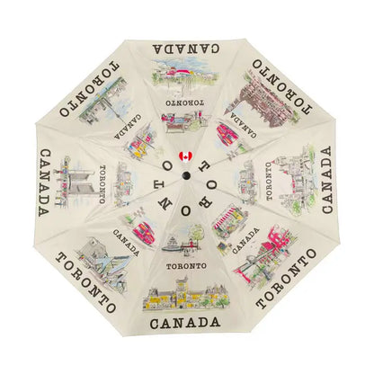 Toronto Canada Landmark Print Folding Umbrella