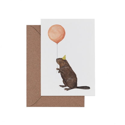 Balloon Animal Beaver Card