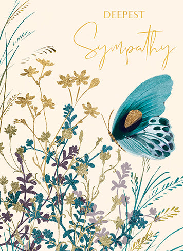 Blue Butterfly Sympathy Card