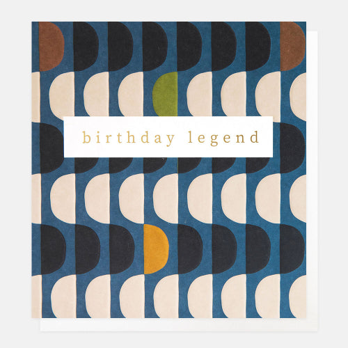 Birthday Legend Semi Circle Geo On Navy Card