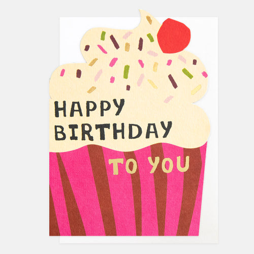 Happy Birthday To You Pink Case Cupcake Card