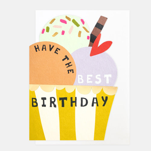 Have The Best Birthday Ice Cream Stripe Cup Card