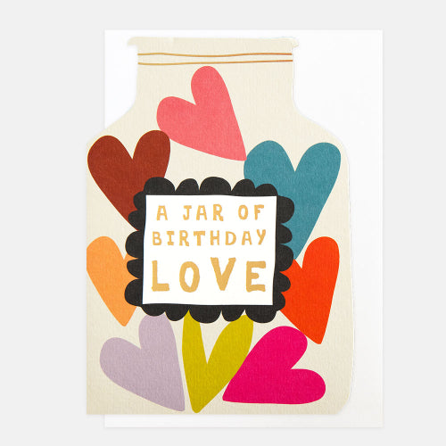 A Jar Of Birthday Love Hearts In Jar Card