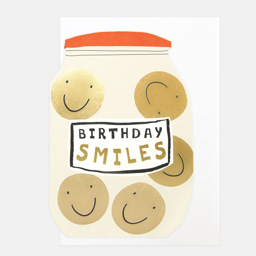 Birthday Smiles Jar Of Smiley Faces Card