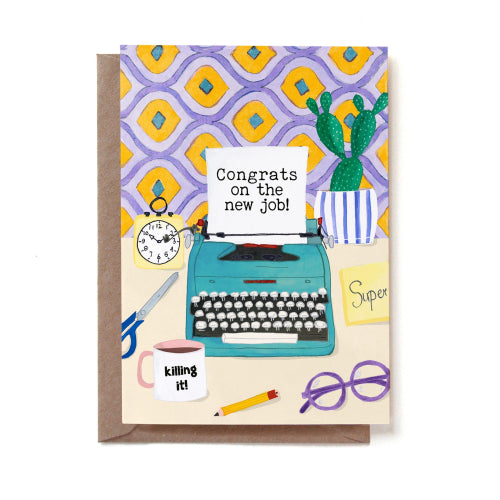 New Job Typewriter Card