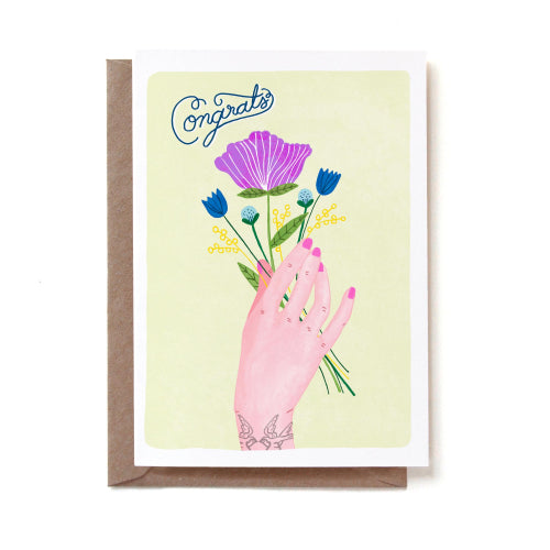 Congrats General Flower Hand Card