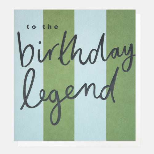 To The Birthday Legend Green Blue Stripe