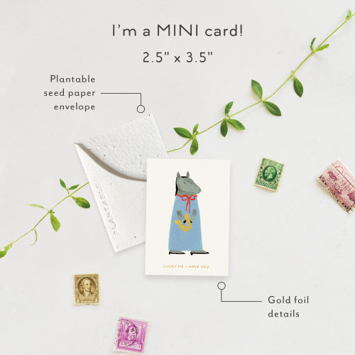 Lucky Horse Mini Greeting Card