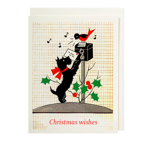 Christmas Post And Dog Card