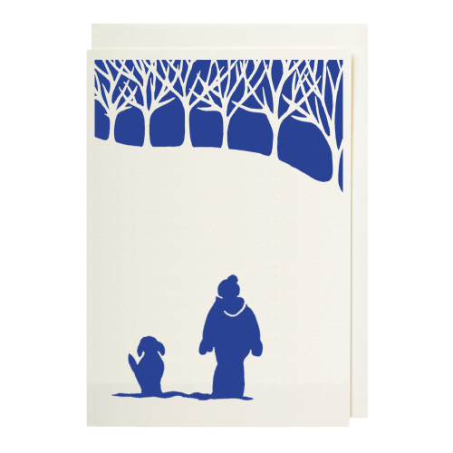 Winter Dog Walk Mini Card
