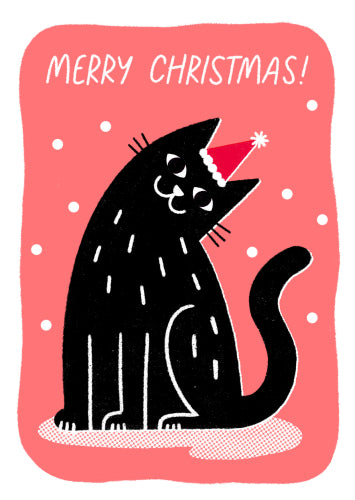 Cat In A Xmas Hat Card