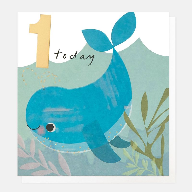1st Birthday Whale Card
