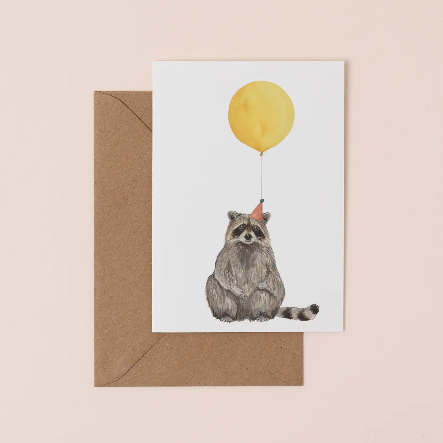Balloon Animal Raccoon Card