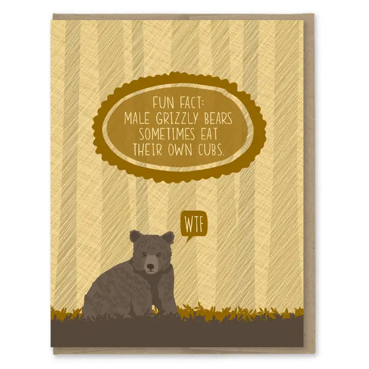 Grizzly Eats Cubs Dad Card