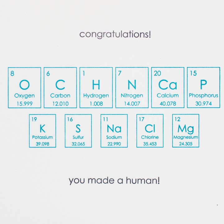 You Made a Human Letterpress Card