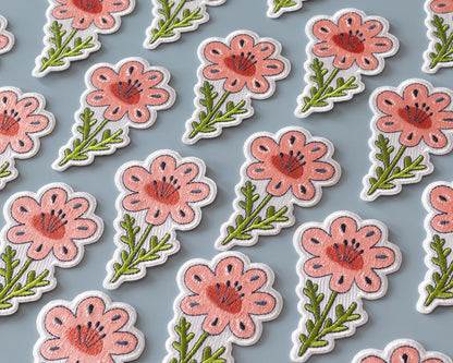 #137 Pink Floral Iron-On Patch