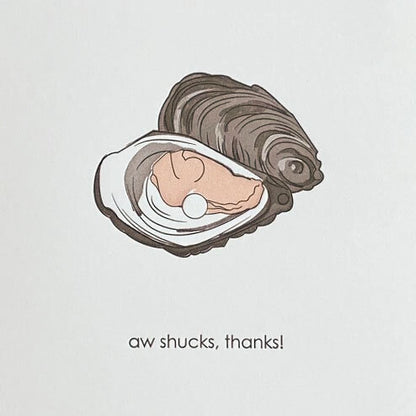 Aww Shucks Letterpress Thank You Card