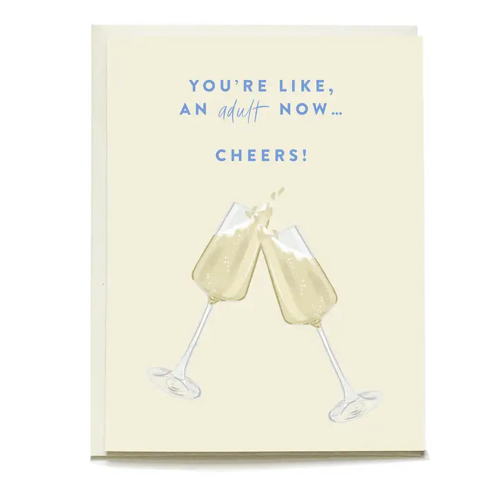 Clinking Flutes Champagne Birthday Greeting Card