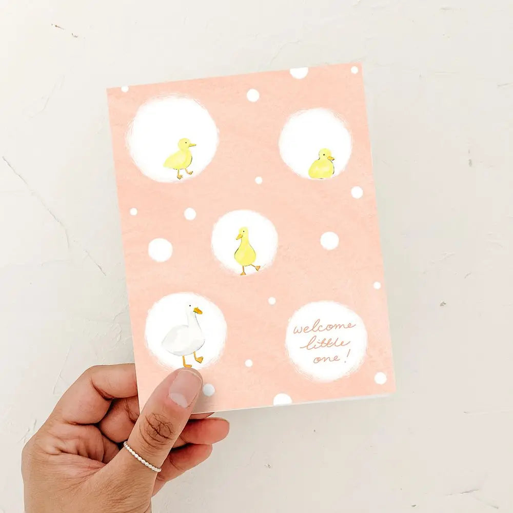 Baby Ducklings Welcome Little One Greeting Card