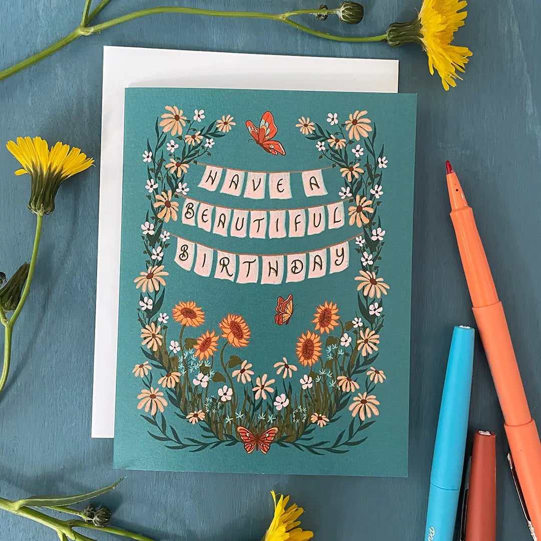 Cottagecore Wildflower Birthday Card