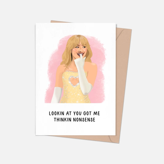 Sabrina Carpenter Thinkin' Nonsense Greeting Card