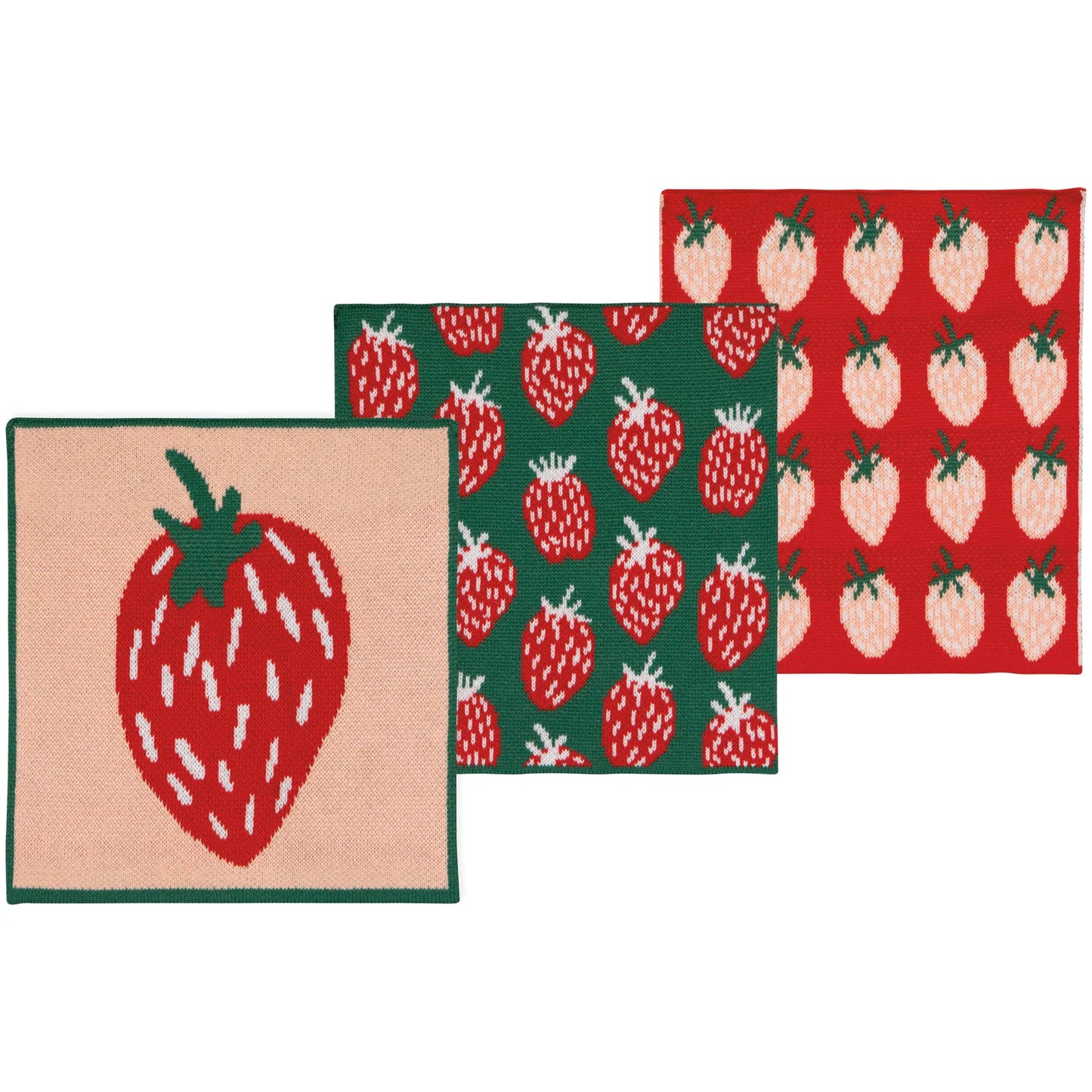 Berry Sweet  Knit Dishcloth Set of 3