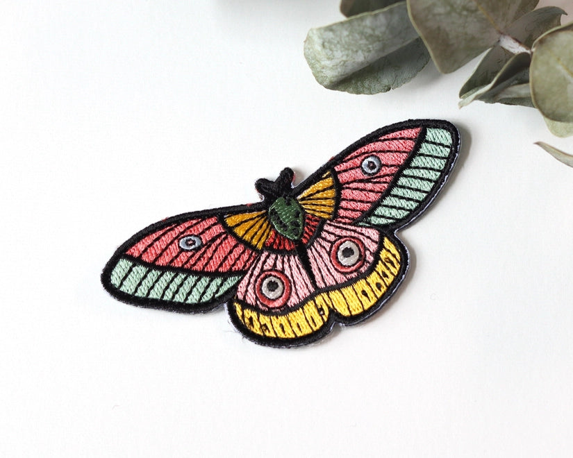 #124 ColoUrful Moth Iron-On Patch