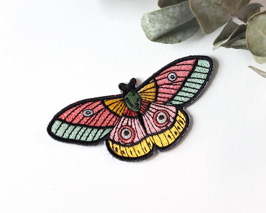 #124 ColoUrful Moth Iron-On Patch