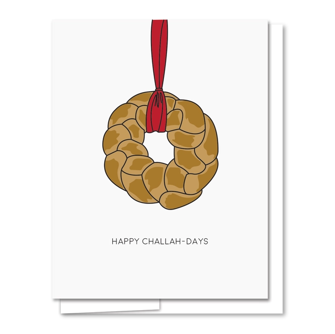 Happy Challah Days Letterpress Funny Hanukkah Card