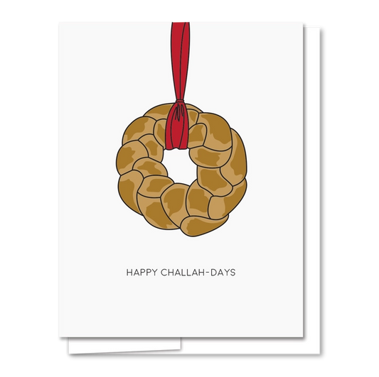 Happy Challah Days Letterpress Funny Hanukkah Card