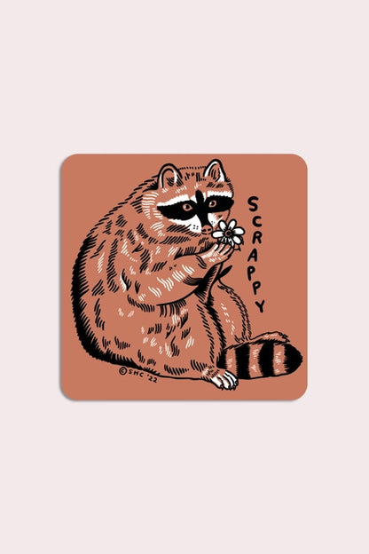 S135 Scrappy Raccoon Vinyl Sticker