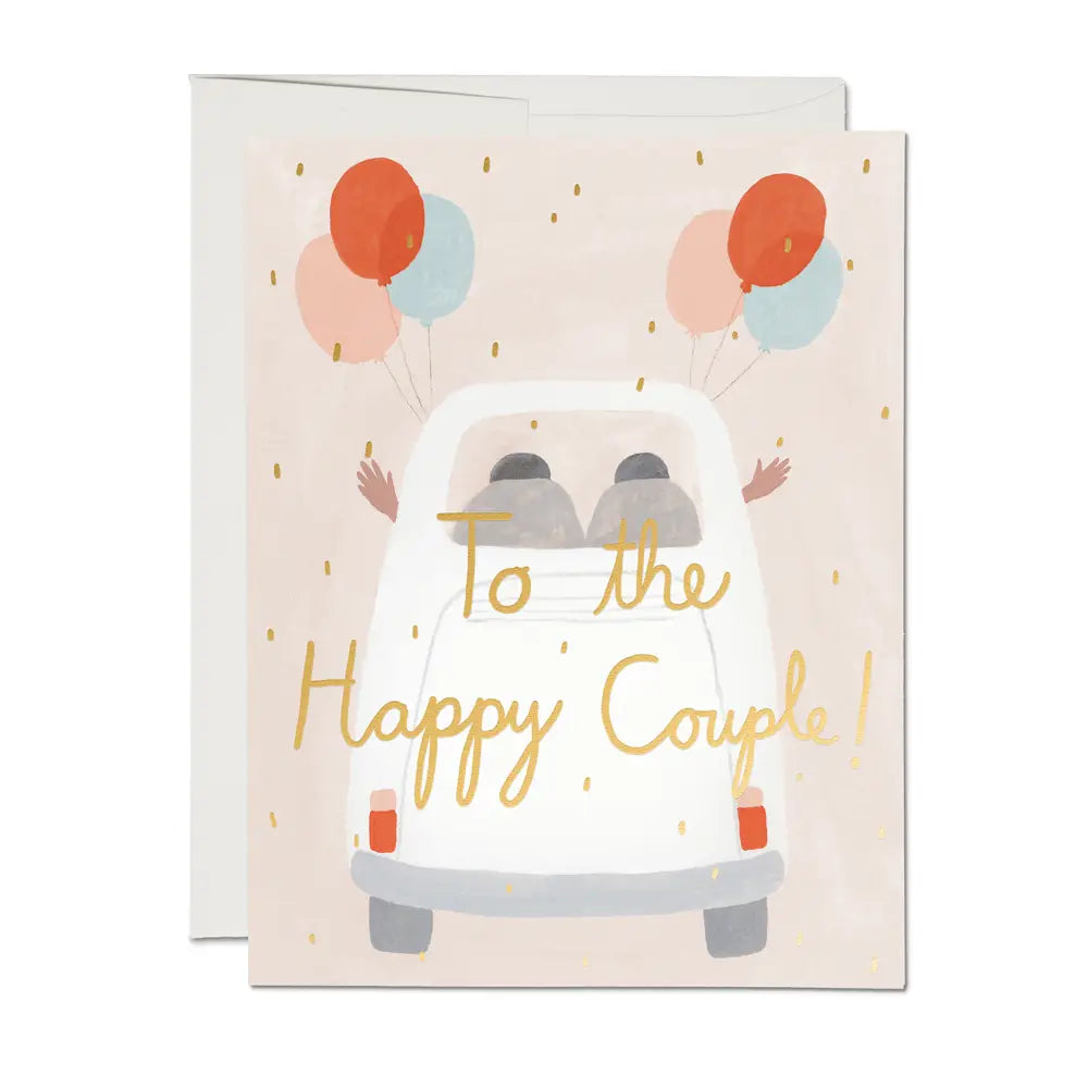 Away They Go Foil Wedding Card