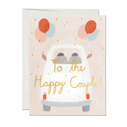 Away They Go Foil Wedding Card