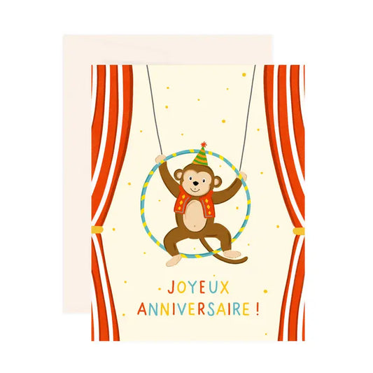 Birthday Circus Monkey Card