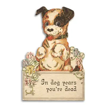 In Dog Years You're Dead Funny Vintage Style Birthday Card