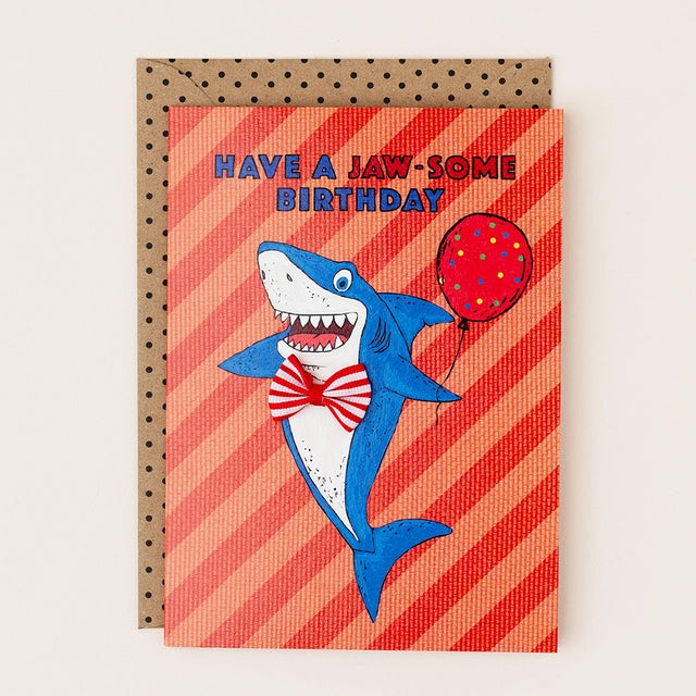 Kids Funny Shark Birthday Card