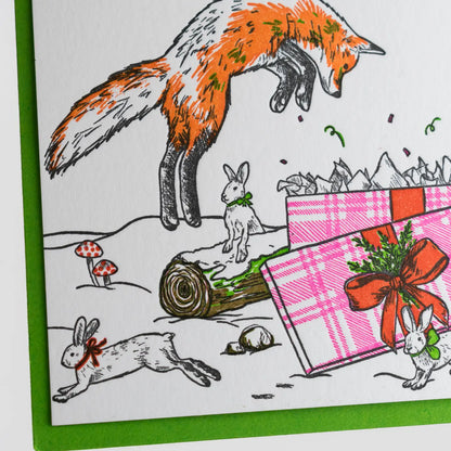 Foxes' Christmas Morning Card